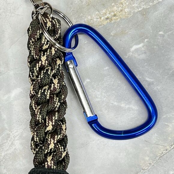 Paracord Braided Keychain Carabiner Key Ring Green Handmade Macrame Swivel Clasp - Picture 4 of 11